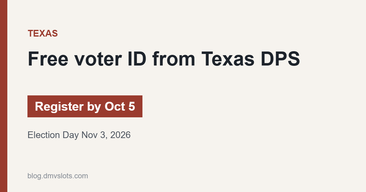 Texas Election Identification Certificate: Free Voter ID From DPS Before November 3, 2026